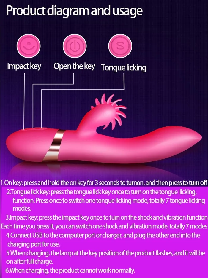 7Frequencies Rabbit Vibrator with Licking Function Womens Sex Stimulator EVEs SECRETS Female Sex Toys