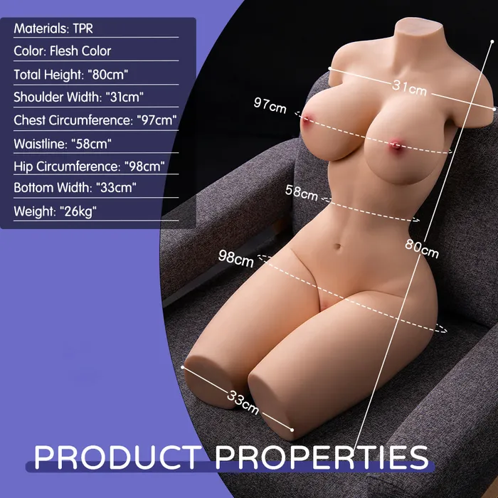 Male Sex Toys Mia 5732lb Big Boobs Lifesize Adult Love Doll Torso nastnova