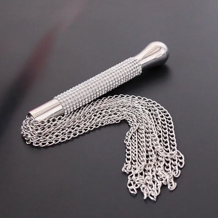 Sexy Silver Rhinestone Chain Flogger BallbustingToyscom Anal