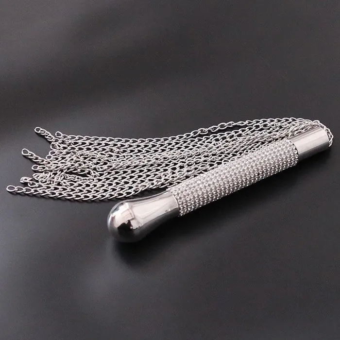 Sexy Silver Rhinestone Chain Flogger BallbustingToyscom Anal