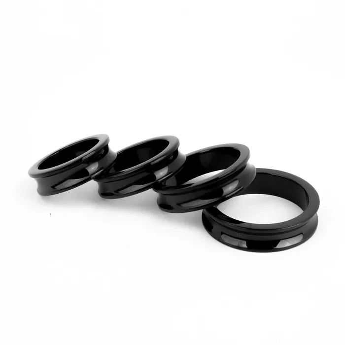 Dark Forge Male Sex Toys Black Concave Cock Ring Stainless Steel