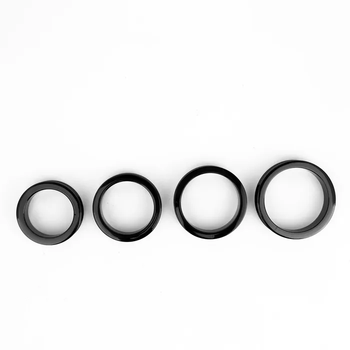 Dark Forge Male Sex Toys Black Concave Cock Ring Stainless Steel