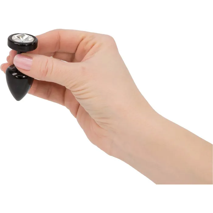 Diogol Anni Black Round Butt Plug with Swarovski Elements T1 Size Diogol Anal