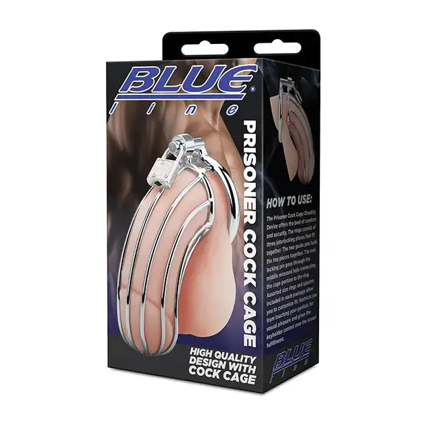 Electric Eel INC Male Sex Toys Blue Line Prisoner Cock Cage