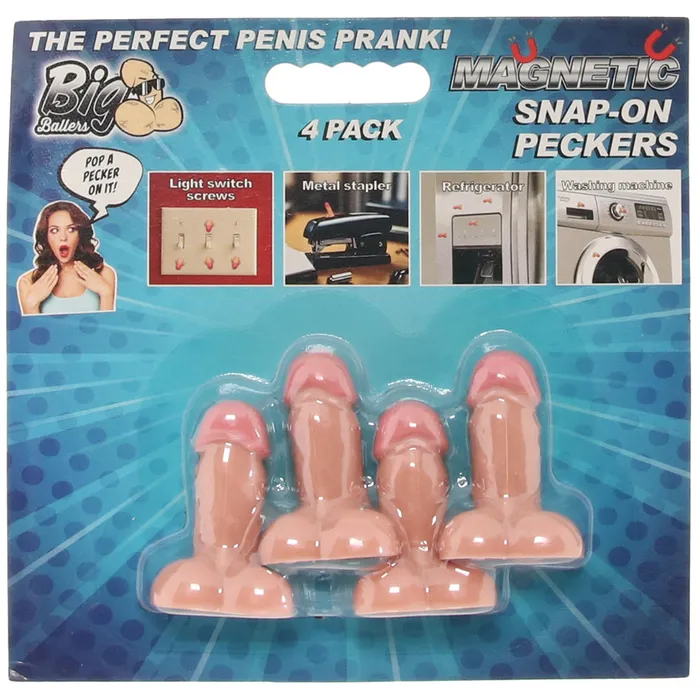 XR Brands Female Sex Toys Big Ballers Magnetic SnapOn Peckers in Light