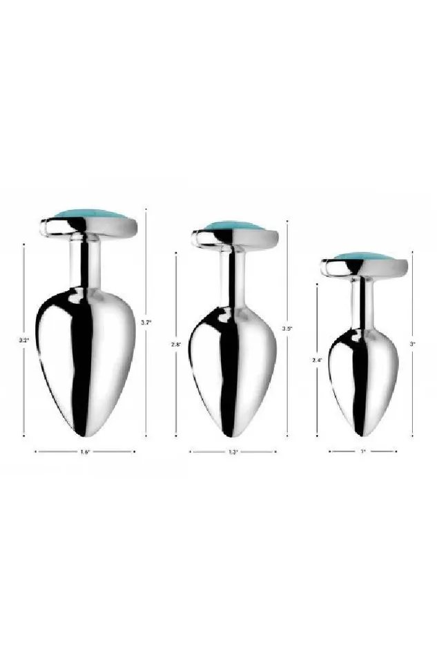 XR Brands Booty Sparks Turquoise Heart Shaped Butt Plug Medium XR Brands Anal