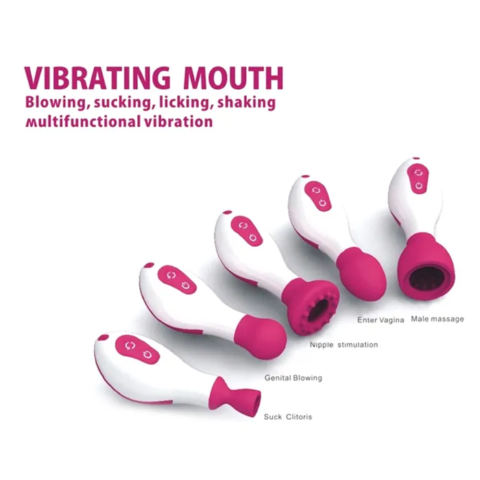 Female Sex Toys missammy 5 In 1 Vibrator Mouth Blowing Sucking Licking Shaking Massager Sex Adult Toys988